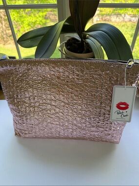 Blush Crush Large Metallic Rose Gold Cosmetic Pouch